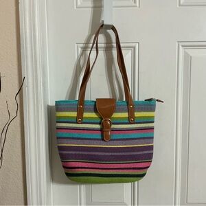 Striped Handbag/Tote 3 Pc Set
